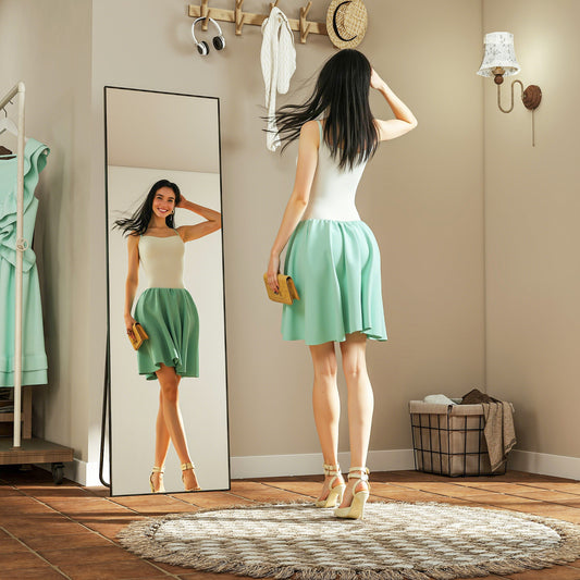 Miroir sur pied pleine longueur en verre trempé