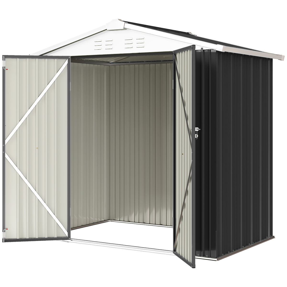 Remise de jardin métallique 6,5' x 4' portes doubles