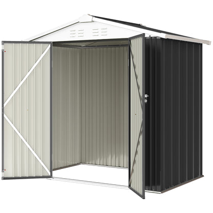 Remise de jardin métallique 6,5' x 4' portes doubles