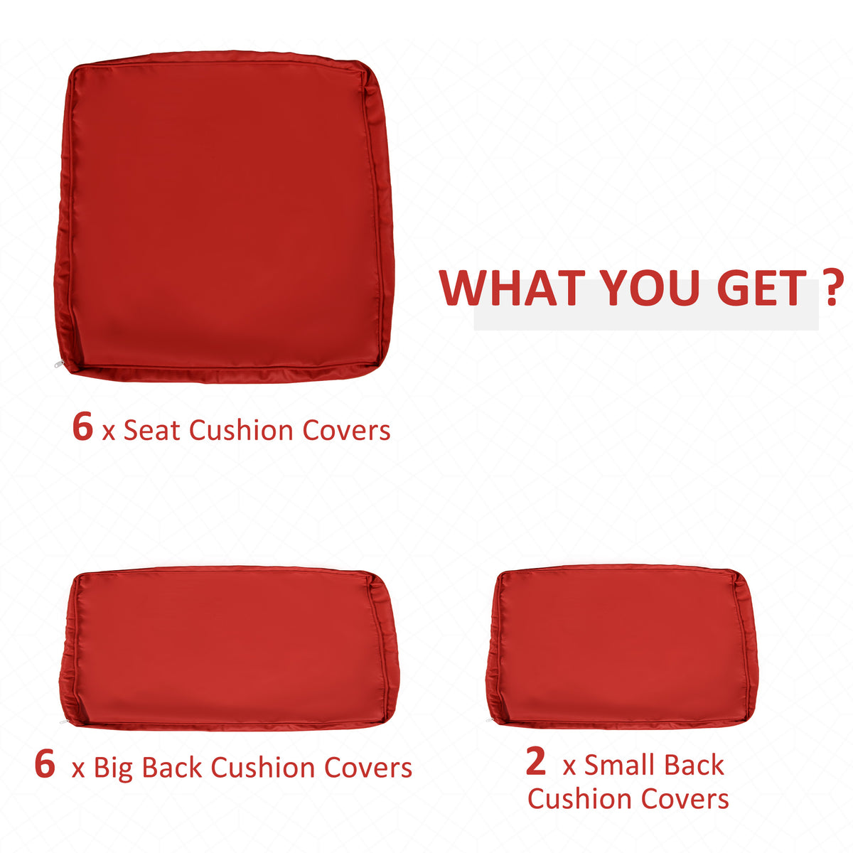 Housses de coussins patio ensemble 14 pièces polyester