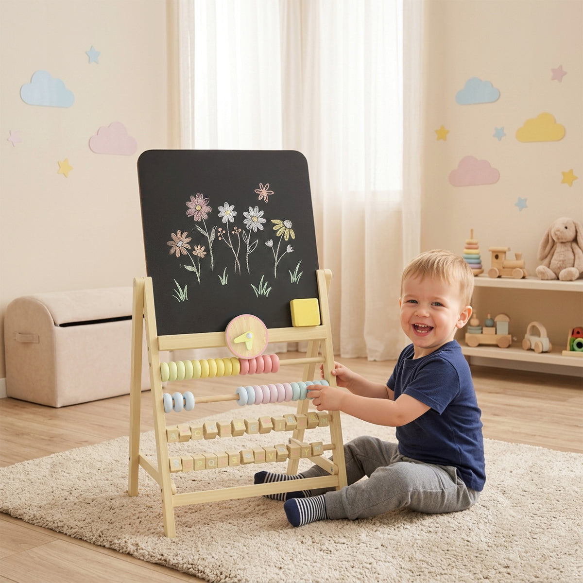 Chevalet d art pour enfants en bois double face