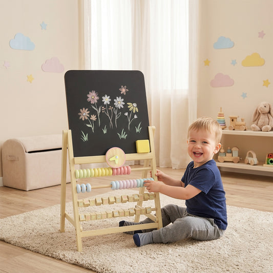 Chevalet d art pour enfants en bois double face