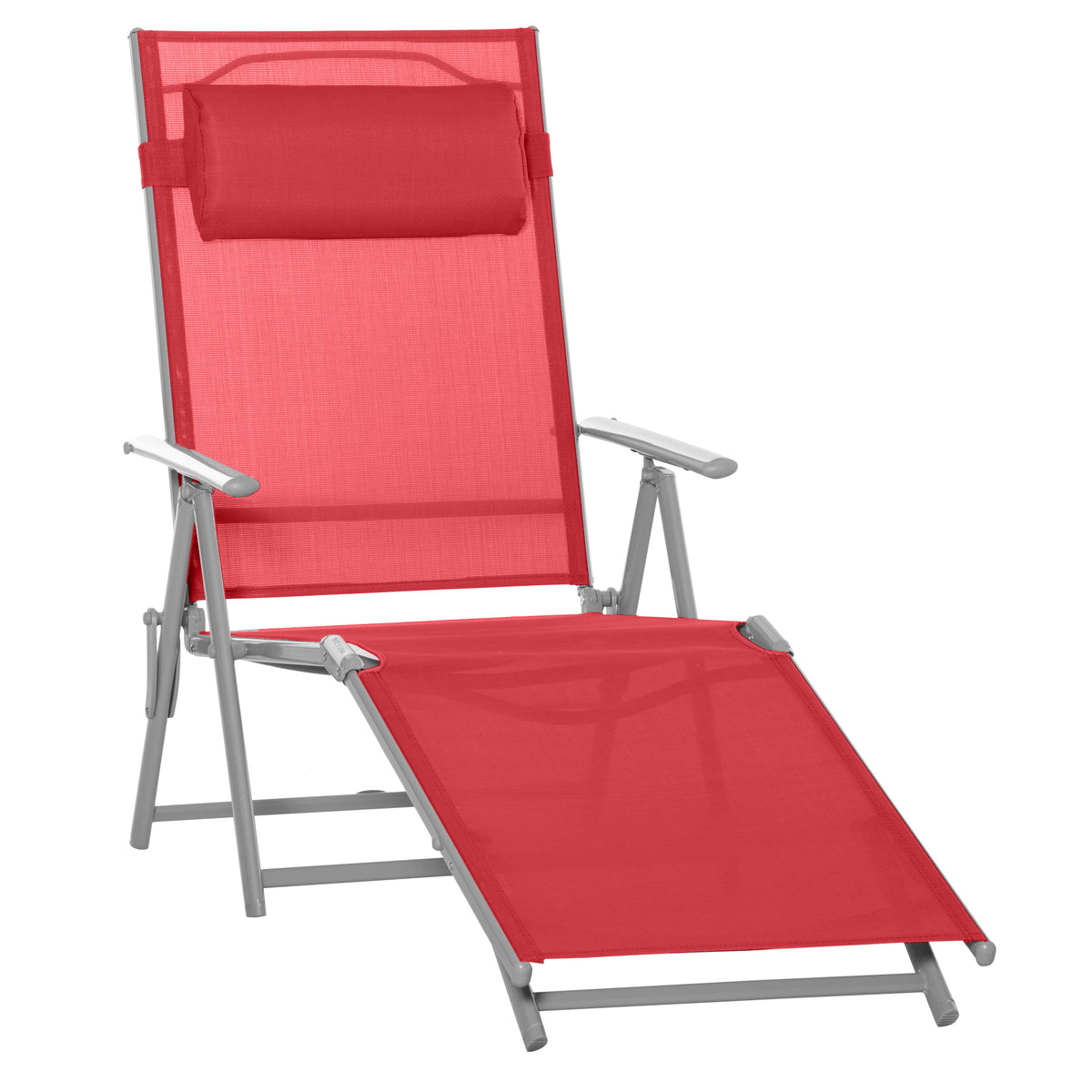 Chaise longue pliante réglable en acier — 7 positions