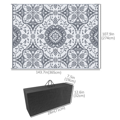 Tapis extérieur réversible 274 x 366 cm avec sac