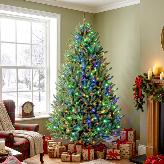 Arbre de Noël artificiel pré-éclairé de 183 cm