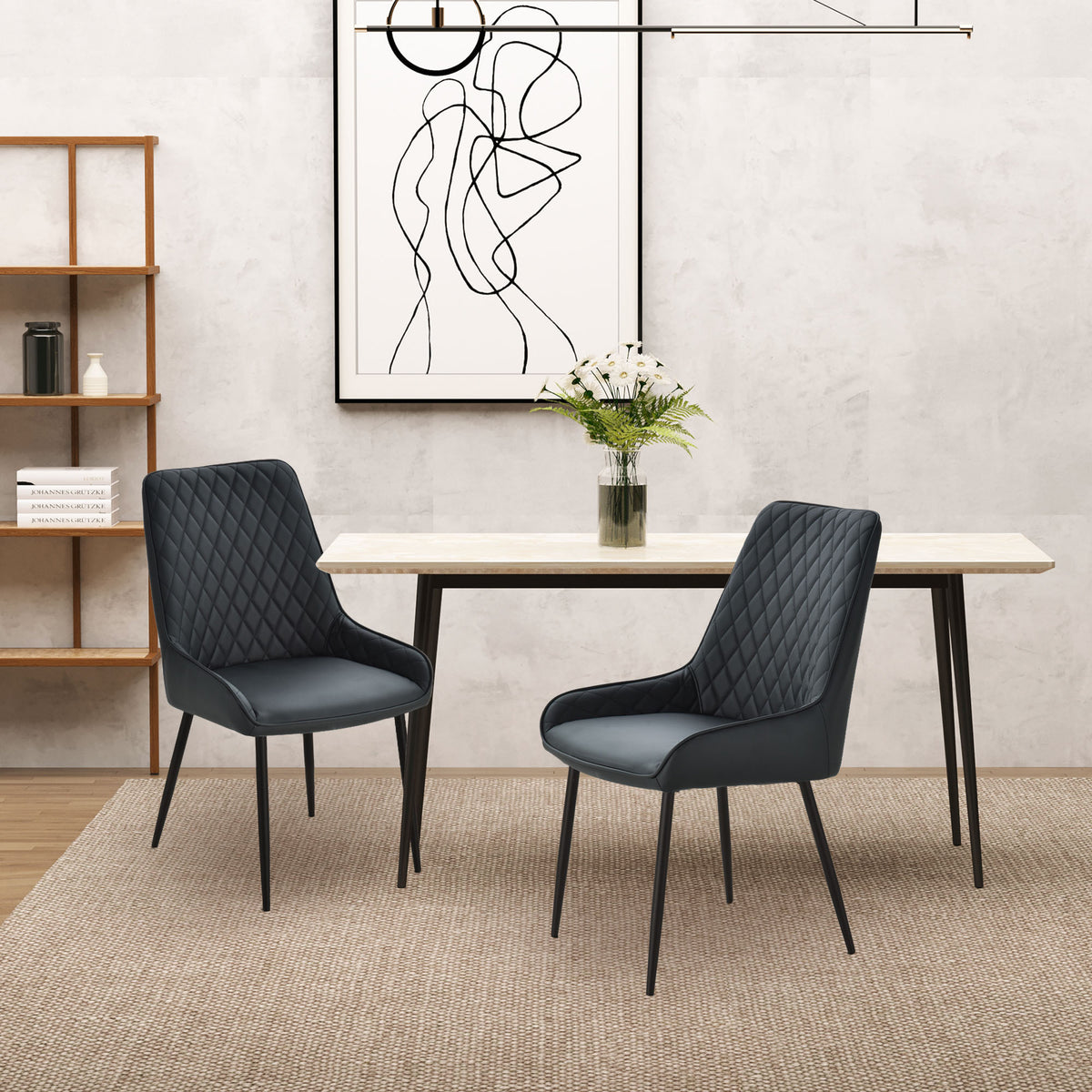 Chaises de salle à manger capitonnées lot de 2
