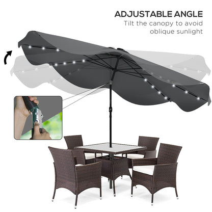 Parasol de patio solaire LED inclinable 10 x 10 pi