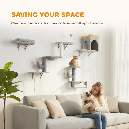 Ensemble mural pour chats 4 pièces avec griffoirs
