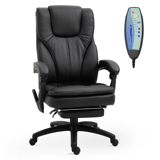 Chaise de bureau massante inclinable avec repose-pieds