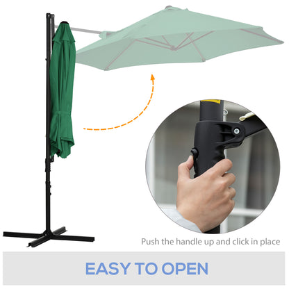 Parasol déporté cantilever 8,5 pieds avec base
