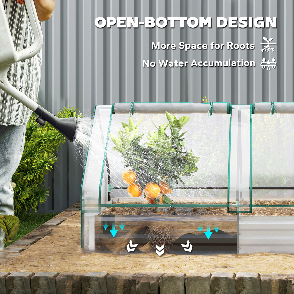 Jardinière surélevée 2-en-1 avec mini-serre