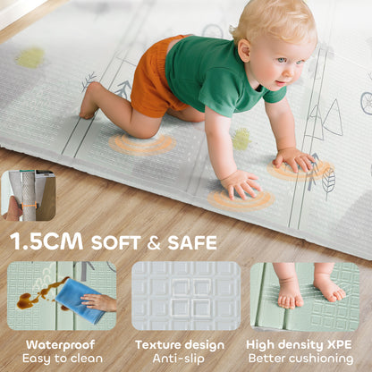 Tapis de jeu bébé pliable double face 200 x 150 cm