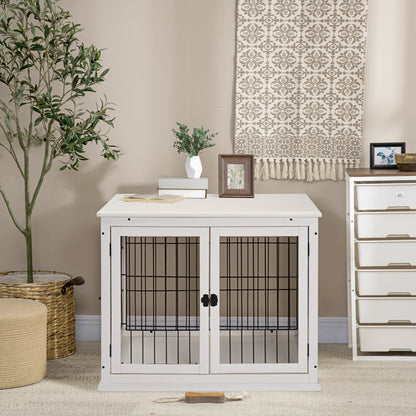 Cage chien table d'appoint 2 portes 26 pouces