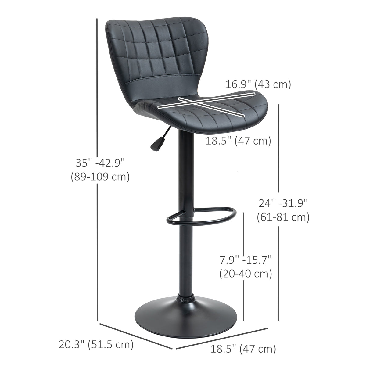 Tabourets de bar pivotants rembourrés — Ensemble de 2