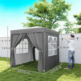 Tente de terrasse pop-up avec murs amovibles 2 m x 2 m