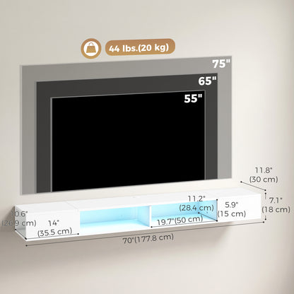 Meuble télé flottant avec éclairage RGB LED