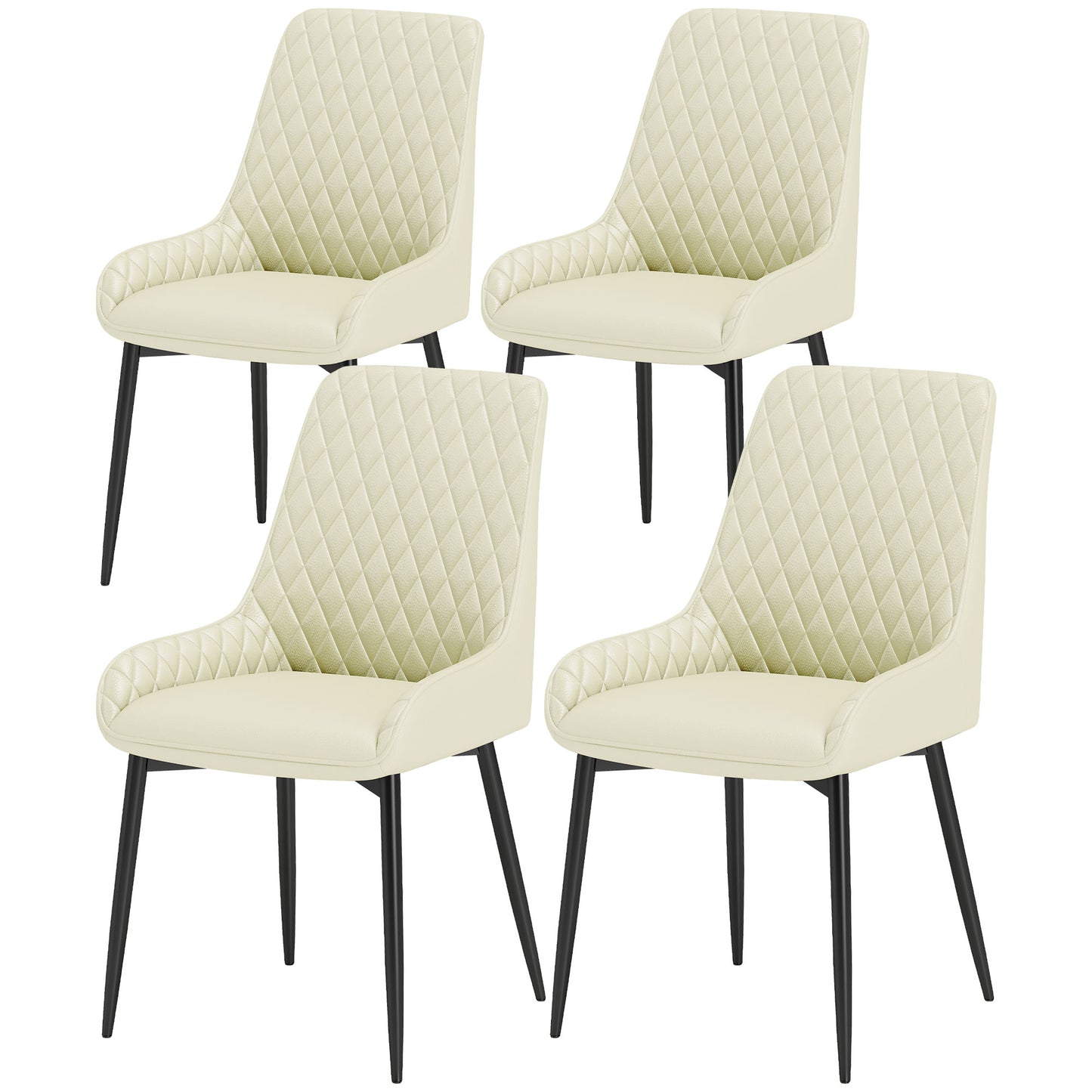Chaises de salle à manger capitonnées ensemble de 4