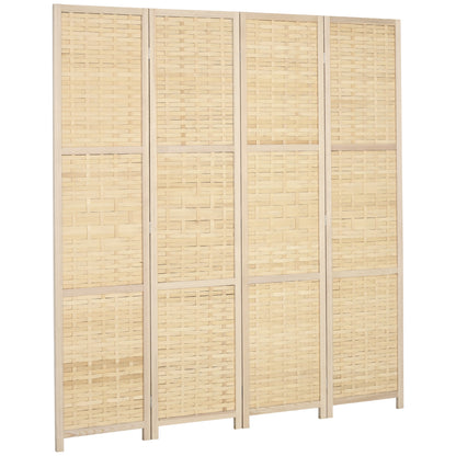 Paravent 4 panneaux bambou style rustique