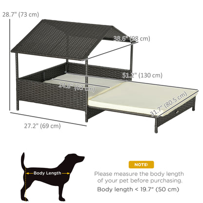 Niche surélevée avec auvent pour chiens moyens