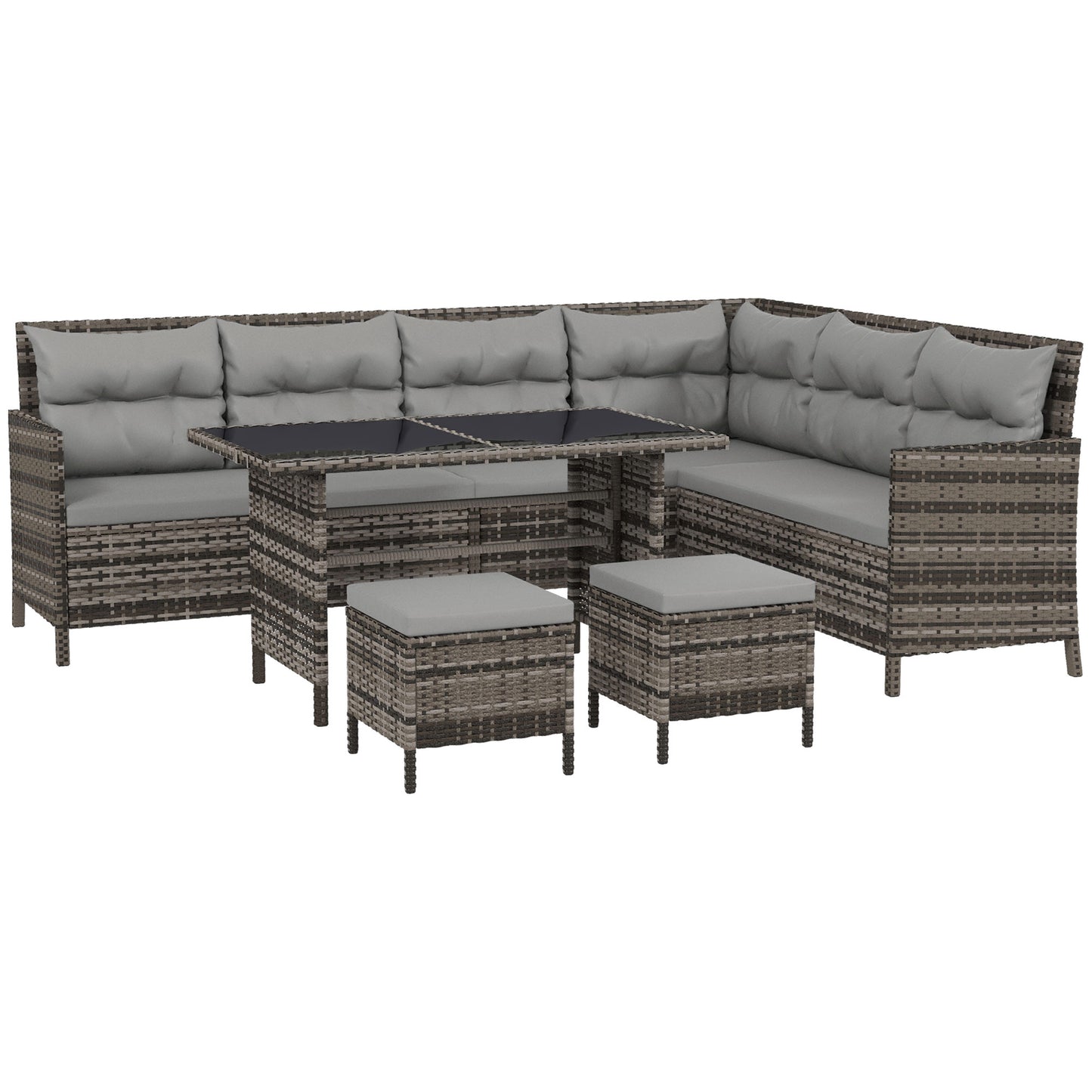 Ensemble de patio sectionnel rotin 6 pièces avec table
