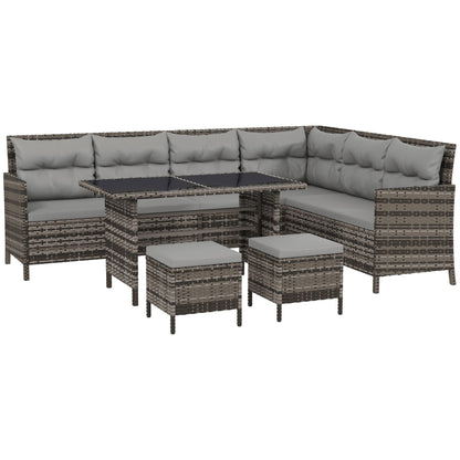 Ensemble de patio sectionnel rotin 6 pièces avec table