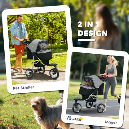 Poussette pour chiens 3 roues pliable avec auvent ajustable