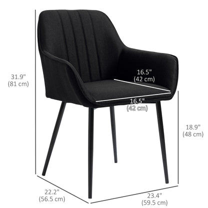Chaises de salle à manger rembourrées en lin lot de 2