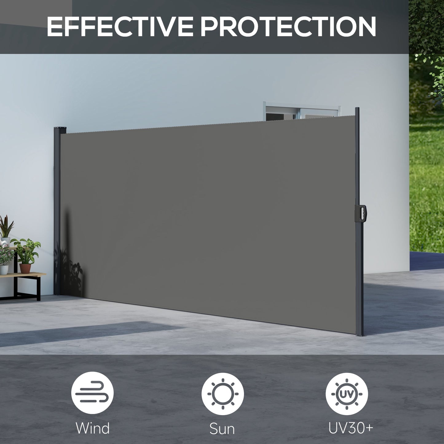 Auvent rétractable latéral 4m x 1,8m pour terrasse