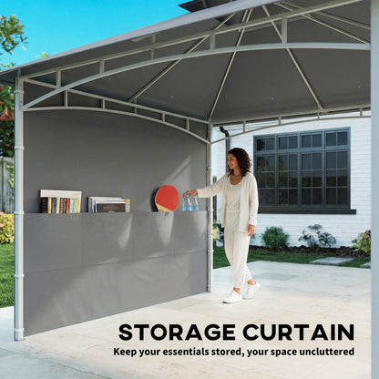 Gazébo patio double toit 3 x 3 m avec rangement