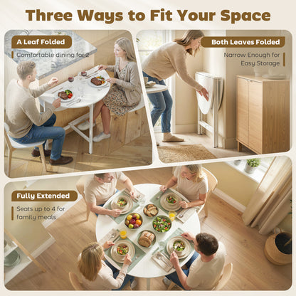 Table à manger pliante ronde pour petits espaces