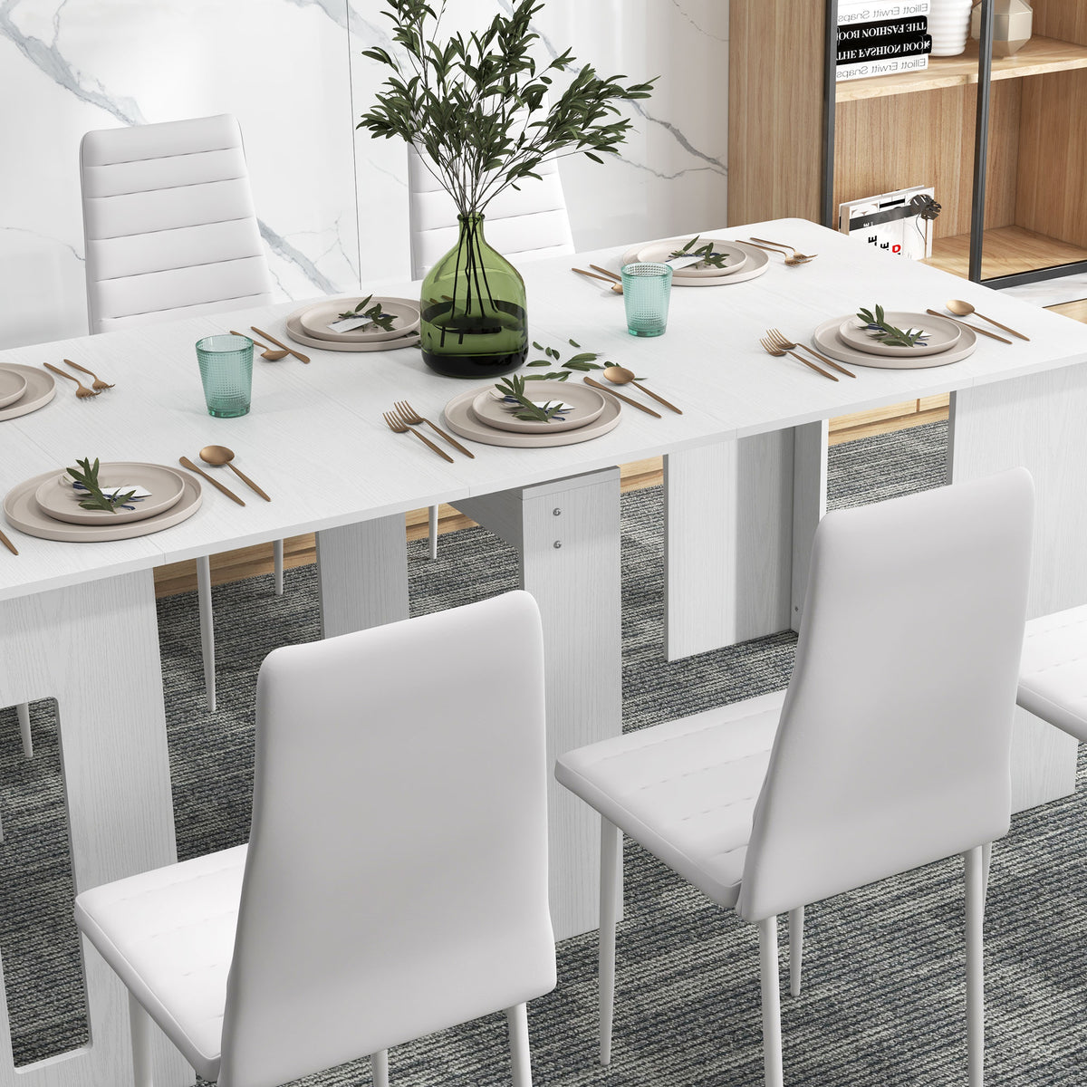 Chaises de salle à manger modernes en similicuir — Lot de 6