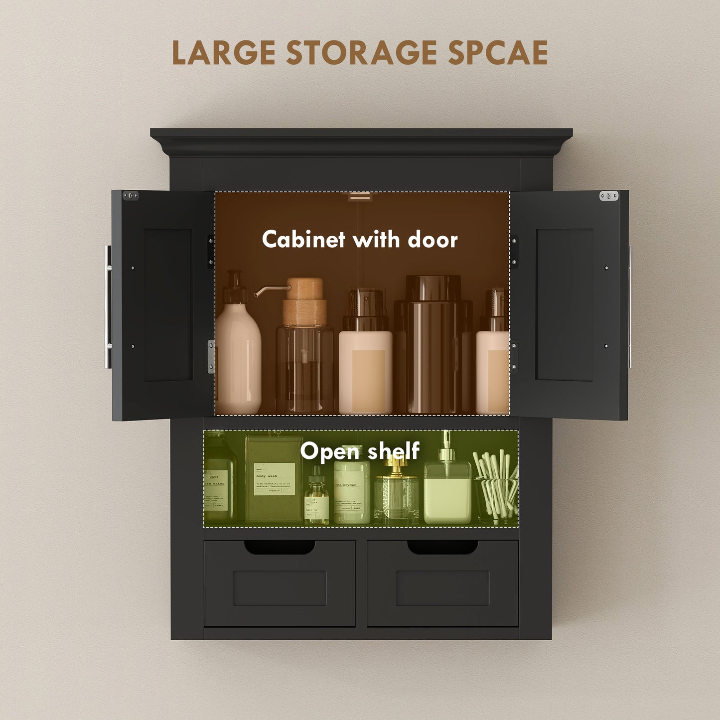 Armoire murale salle de bain avec couronne décorative