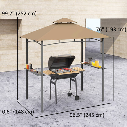 Gazebo de BBQ double toit 244 x 152 cm