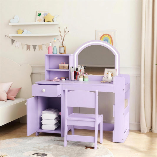 Coiffeuse pour enfants avec miroir lumineux