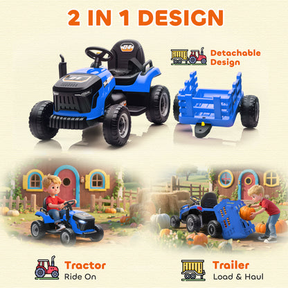 Tracteur électrique enfant 12V avec remorque