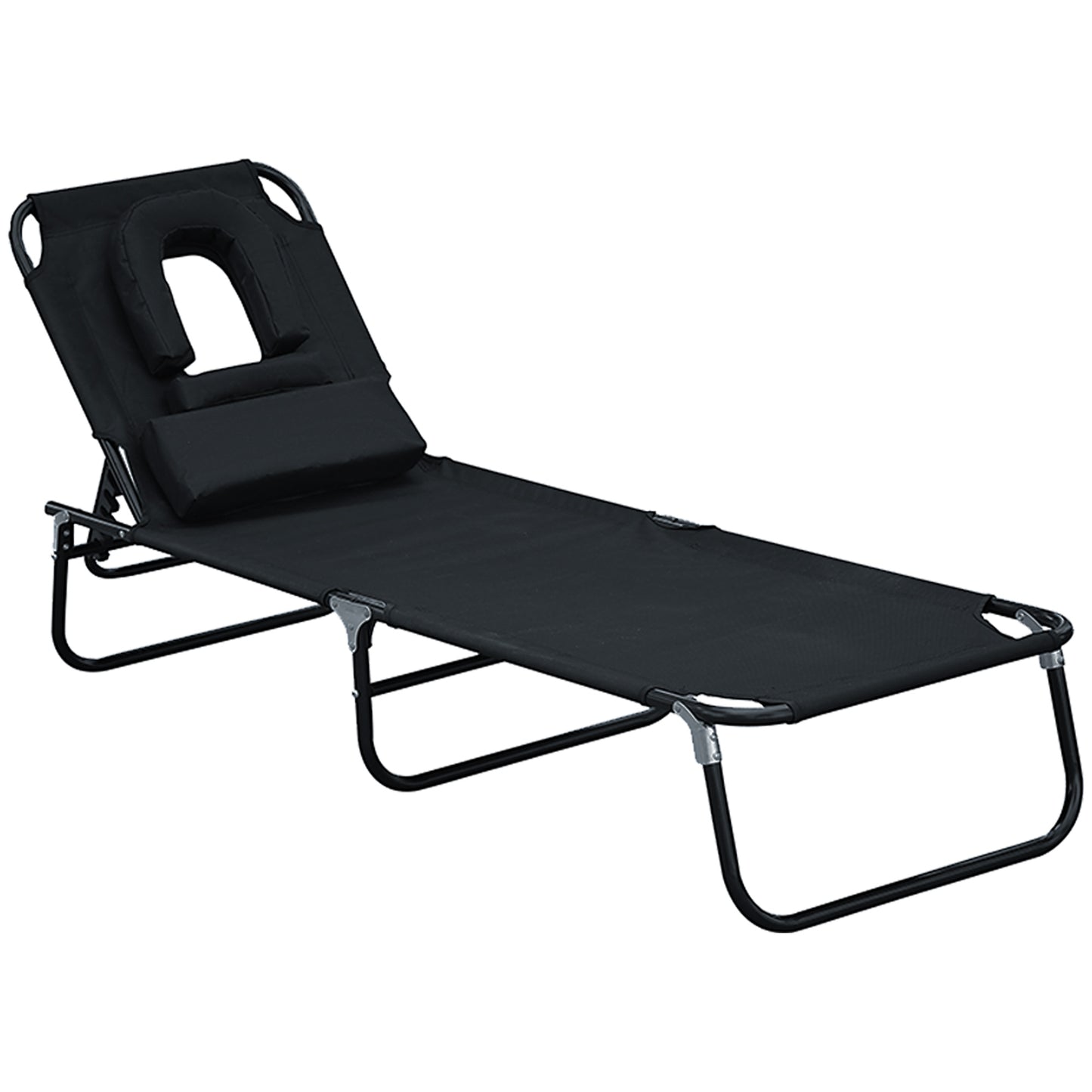 Chaise longue pliable avec trou visage 3 positions