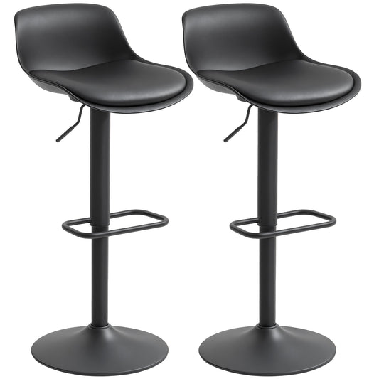 Tabourets de bar réglables pivotants en similicuir ensemble de 2