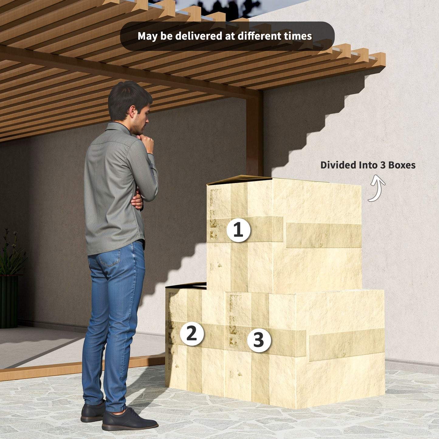 Ensemble de meubles de patio 7 pièces rotin modulaire