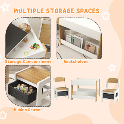 Ensemble table et chaises pour enfants avec plateau réversible