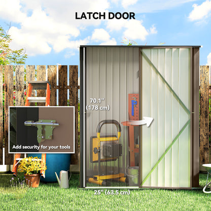 Abri de jardin en acier galvanisé avec porte verrouillable