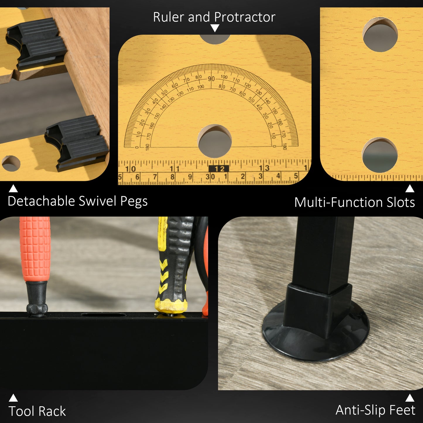 Établi multifonction réglable en hauteur 6 niveaux