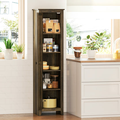 Armoire garde-manger cuisine 5 tablettes porte de grange 170cm