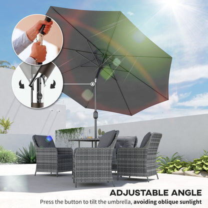 Parasol de patio rond 10 pieds avec manivelle
