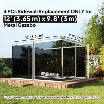 Moustiquaire de remplacement pour gazebo 3 x 3,6 m