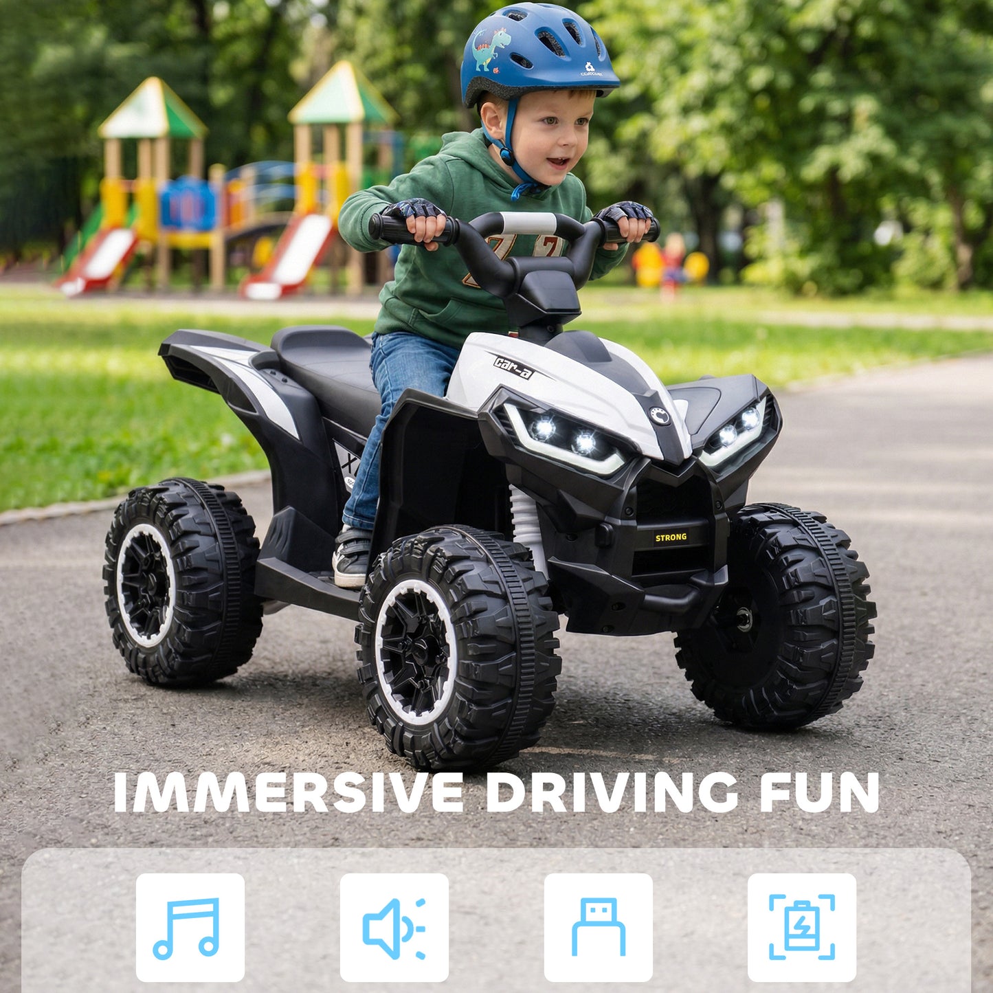 Quad électrique enfant avec musique et phares