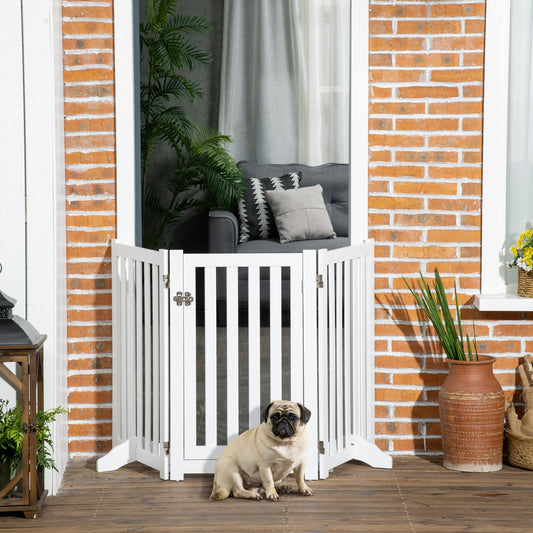 Barrière pour chien pliable 3 panneaux avec porte