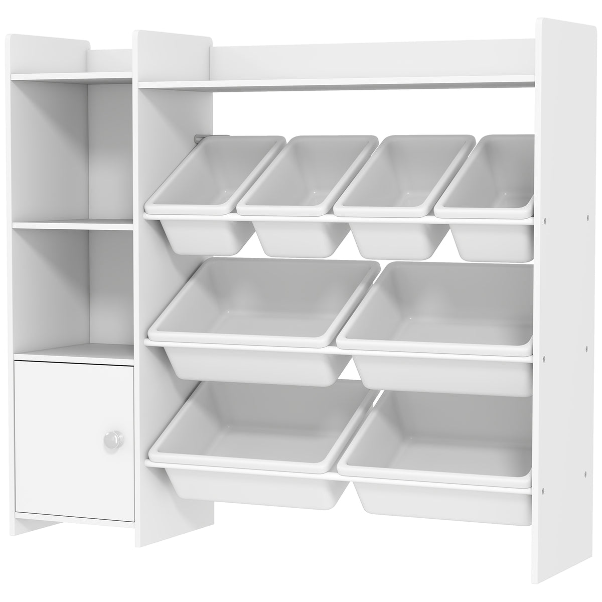 Organisateur de jouets pour enfants avec bacs et bibliothèque