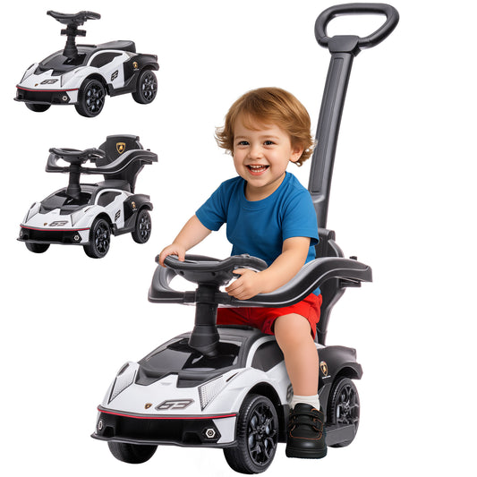 Voiture porteur enfant 3 en 1 avec klaxon et barrières