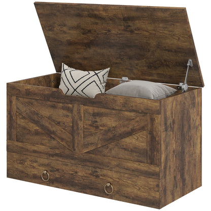 Coffre de rangement 80 cm avec charnières de sécurité