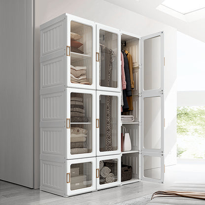 Penderie pliable modulaire avec rangements cubes et tringles